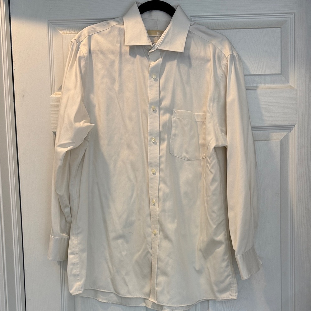 Michael Kors Cream Dress Shirt size 16 1/2 x 32/33
